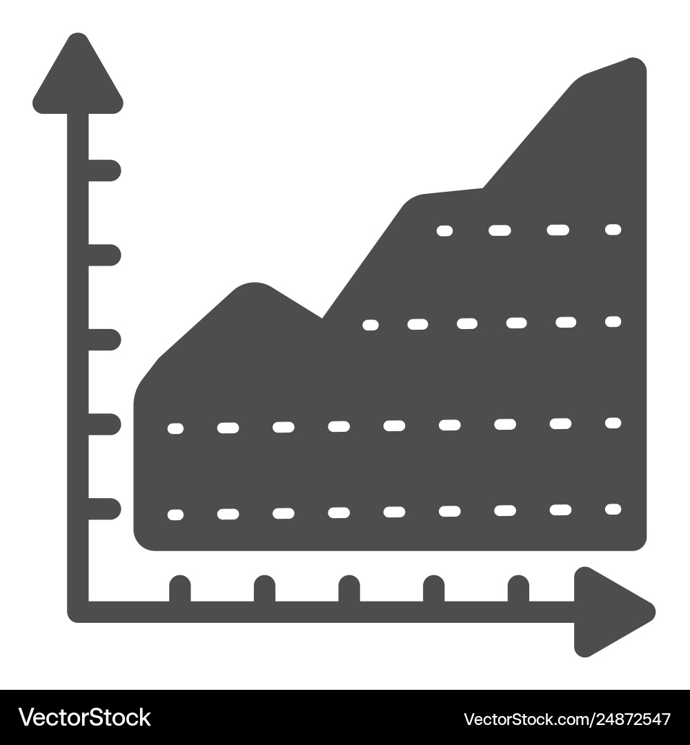 Growth graph solid icon chart with arrows Growth graph solid icon chart with arrows Vector Image