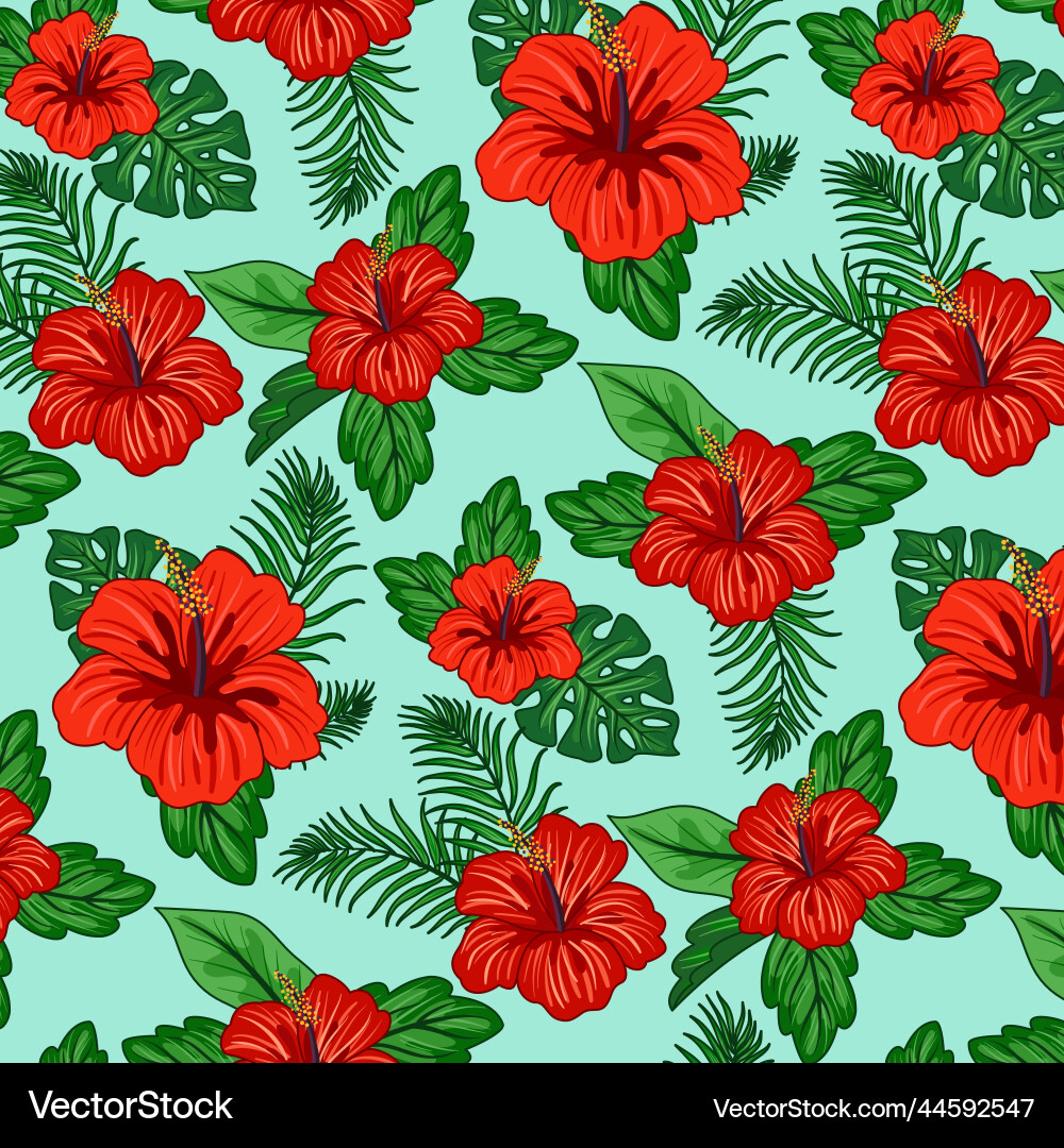 Hand drawn hawaiian shirt pattern design Hand drawn hawaiian shirt pattern design vector image