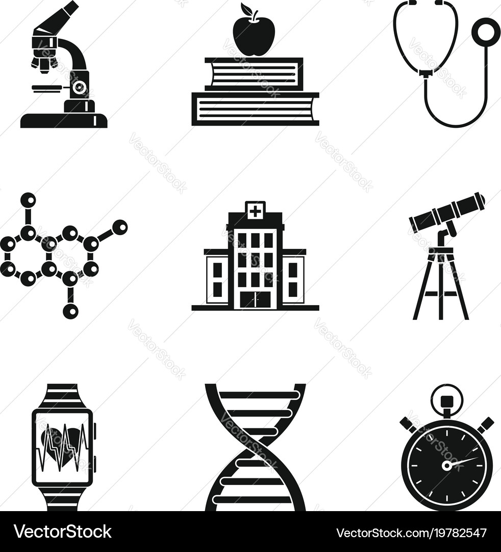 Lab icons set simple style Vector Image