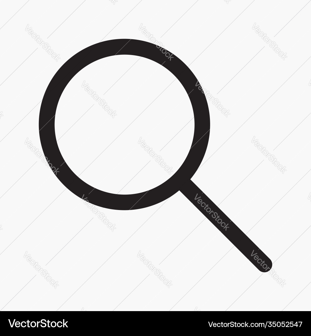 Magnifying glass icon for search find and browse Magnifying glass icon for search find and browse vector image