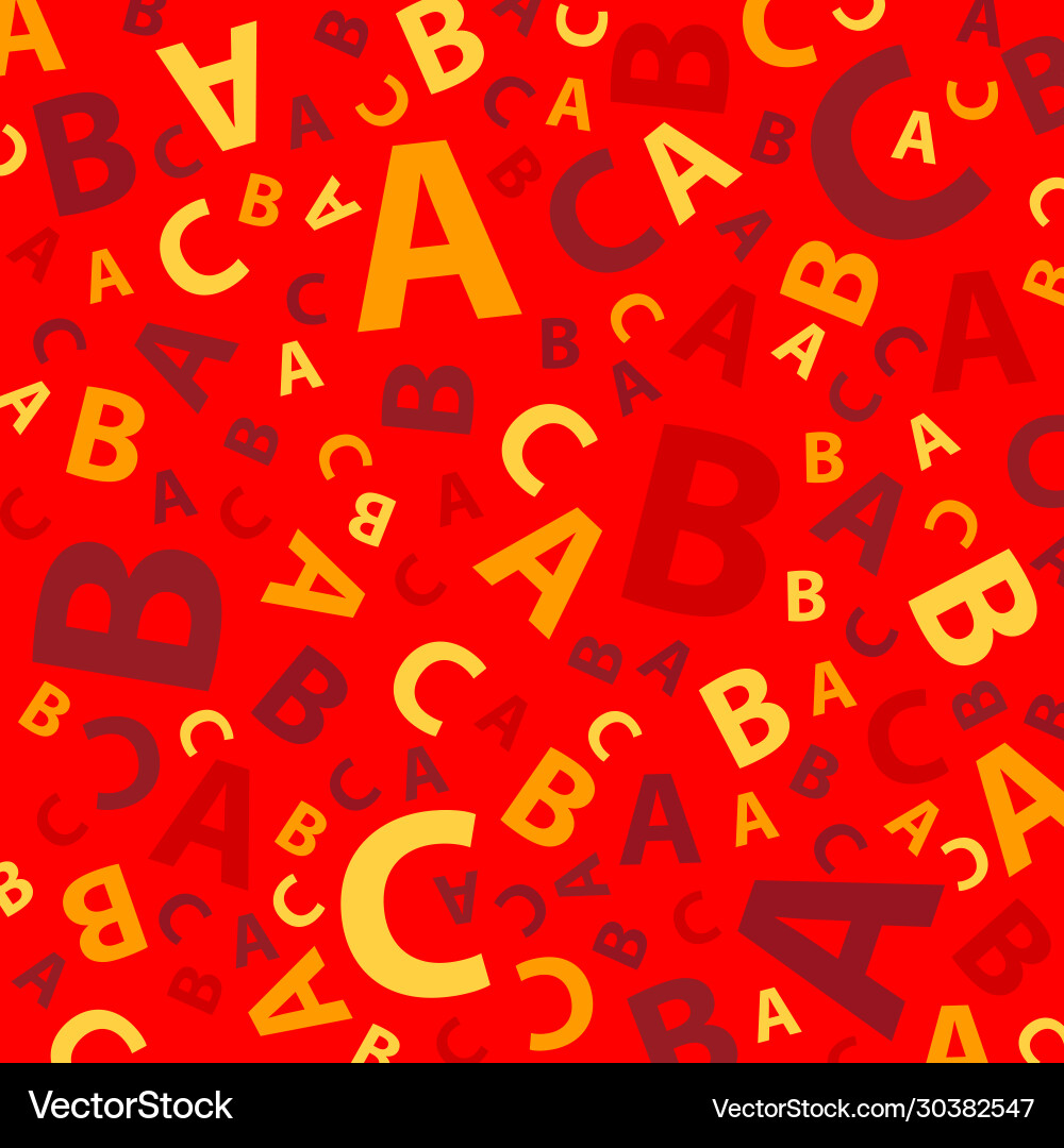 Red abc letter background seamless set Red abc letter background seamless set vector image