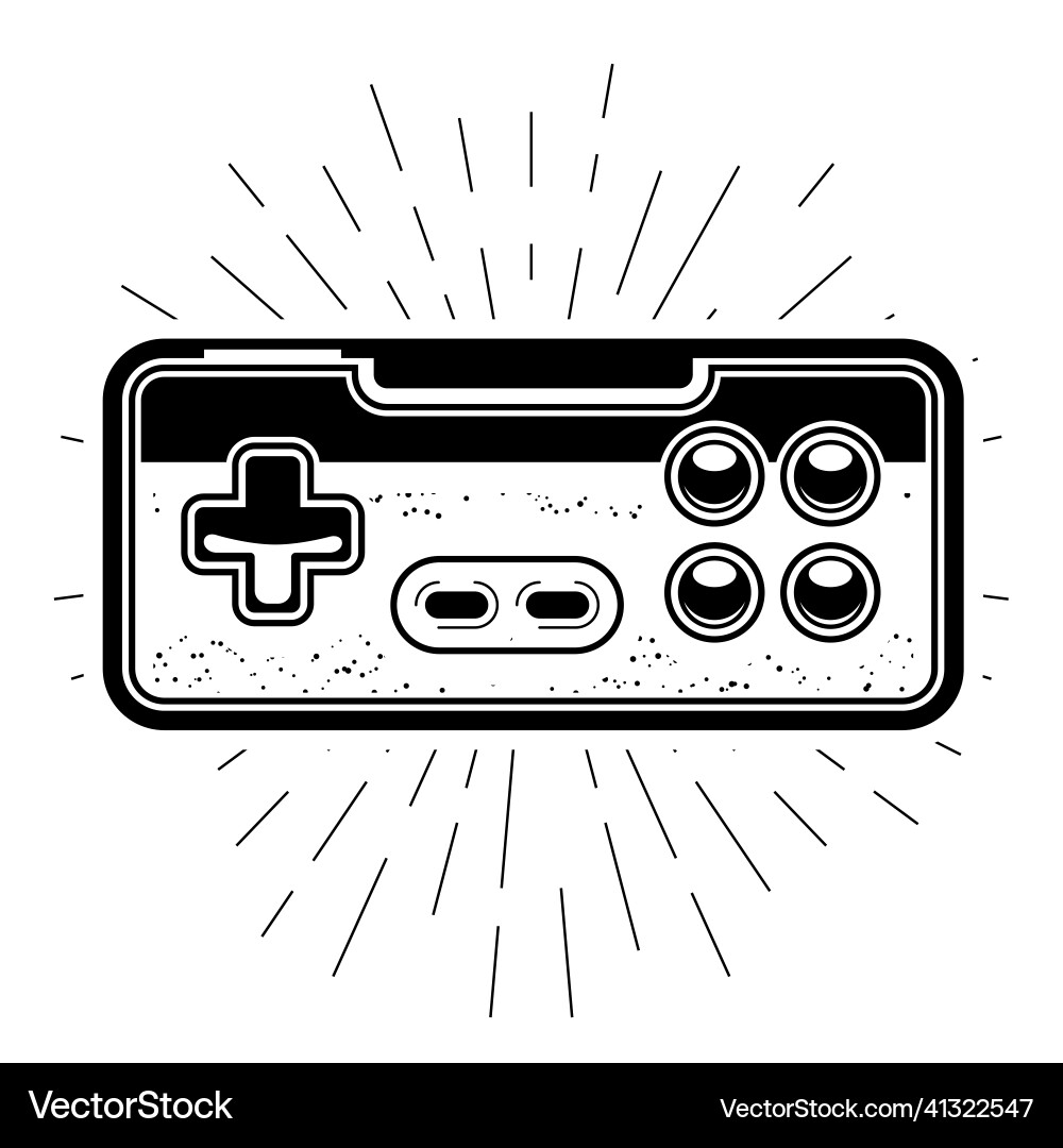 Retro square two-hand game controller old console Vector Image