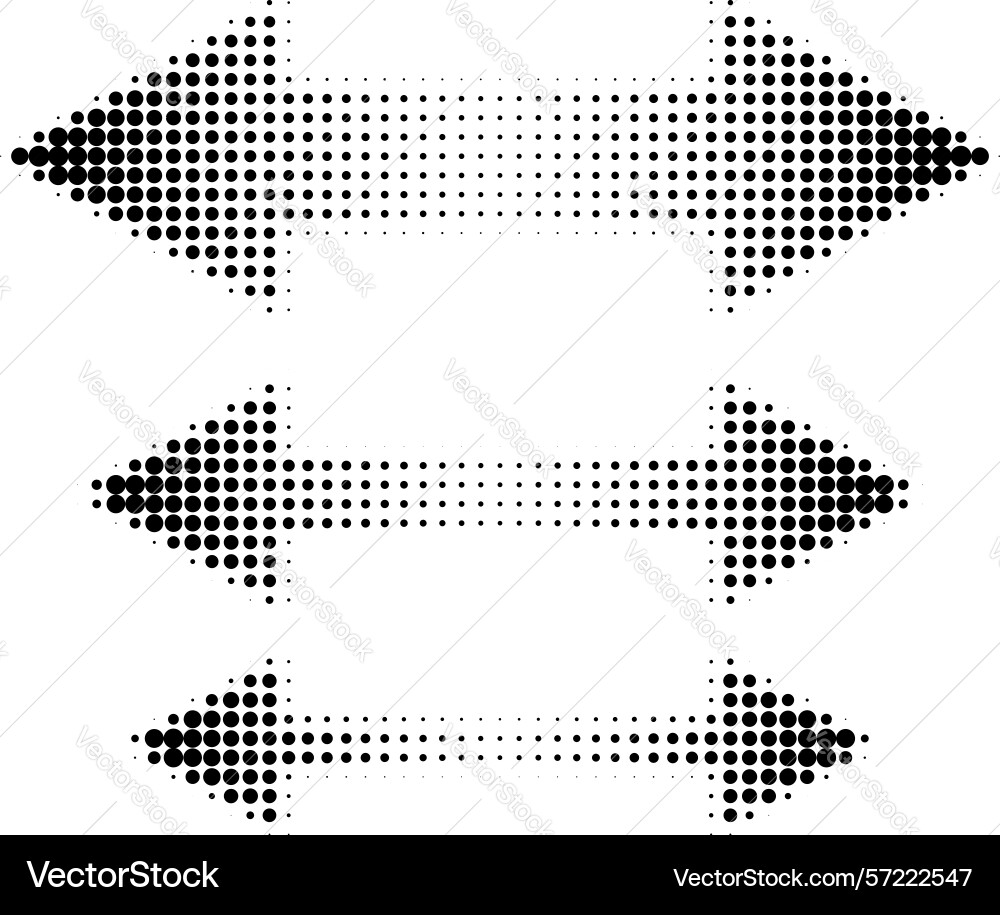 Round halftone double arrows set in different Round halftone double arrows set in different vector image