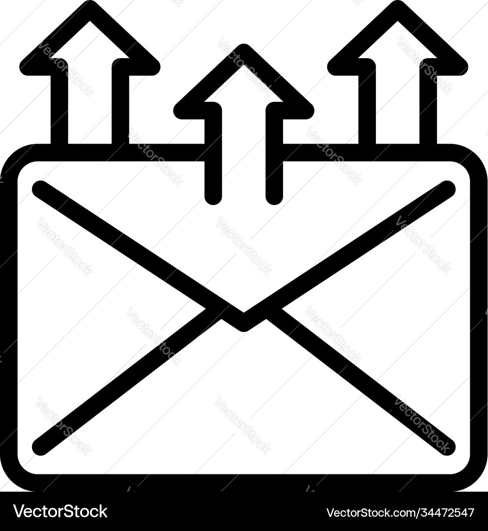 Send mail request icon outline style Vector Image