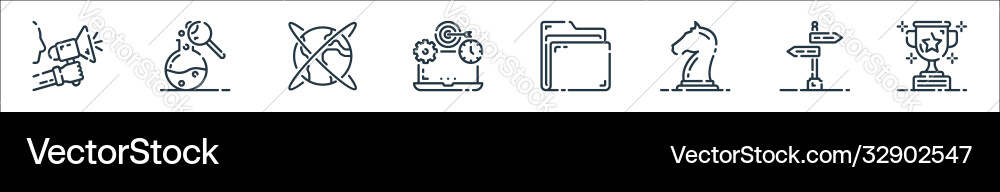 Startup line icons linear set quality Startup line icons linear set quality vector image