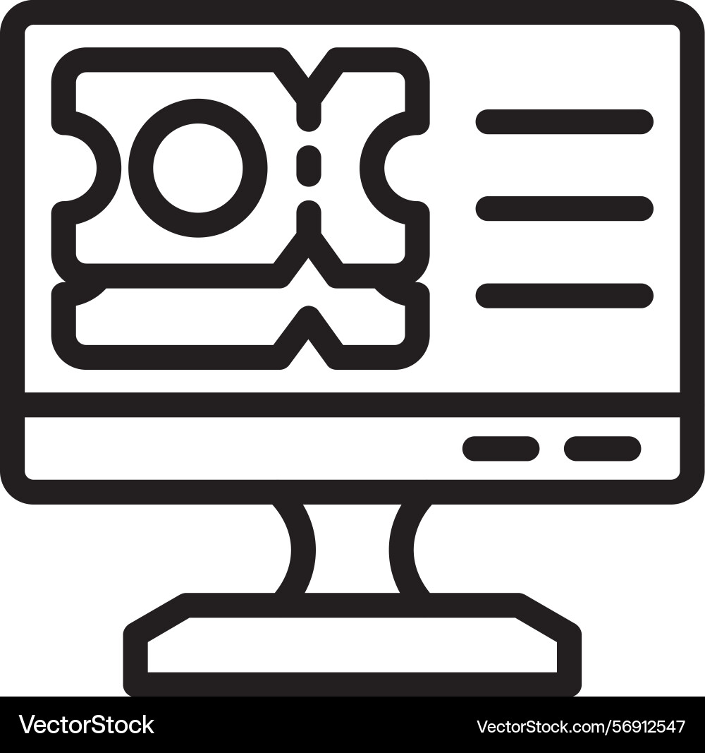 Ticketing linear style icon design vector image