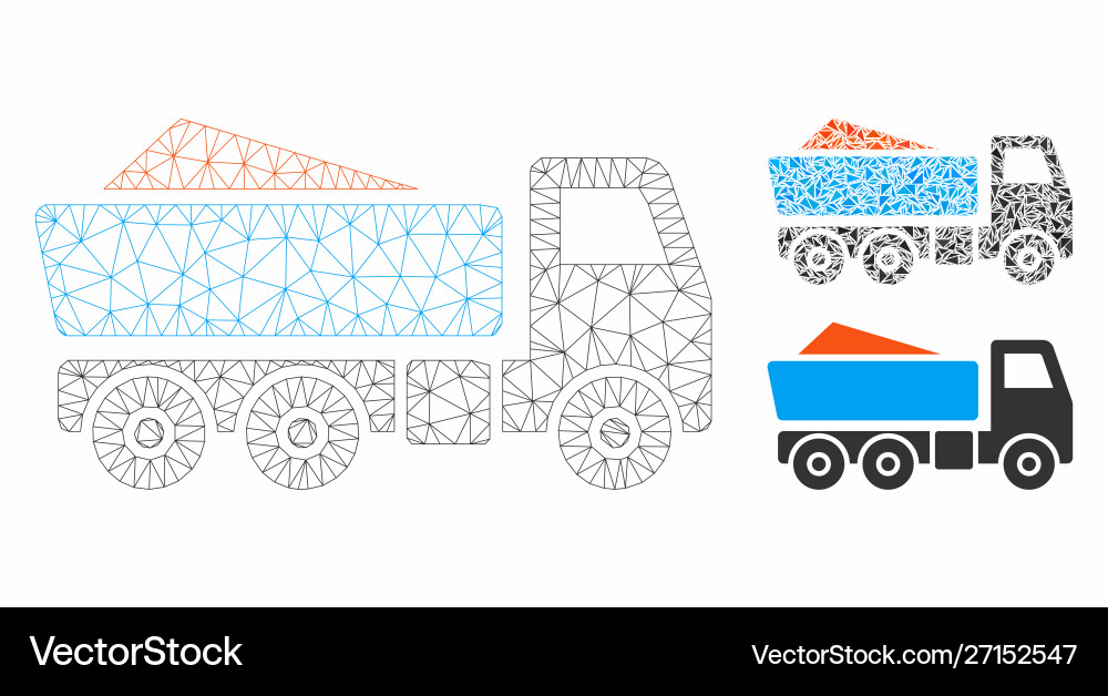 Tipper mesh network model and triangle Tipper mesh network model and triangle vector image