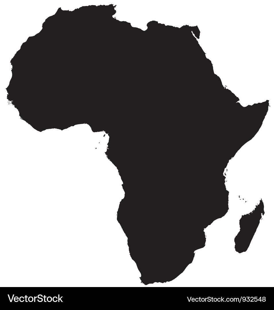 Afrika Silhouette Karte Vektorbild