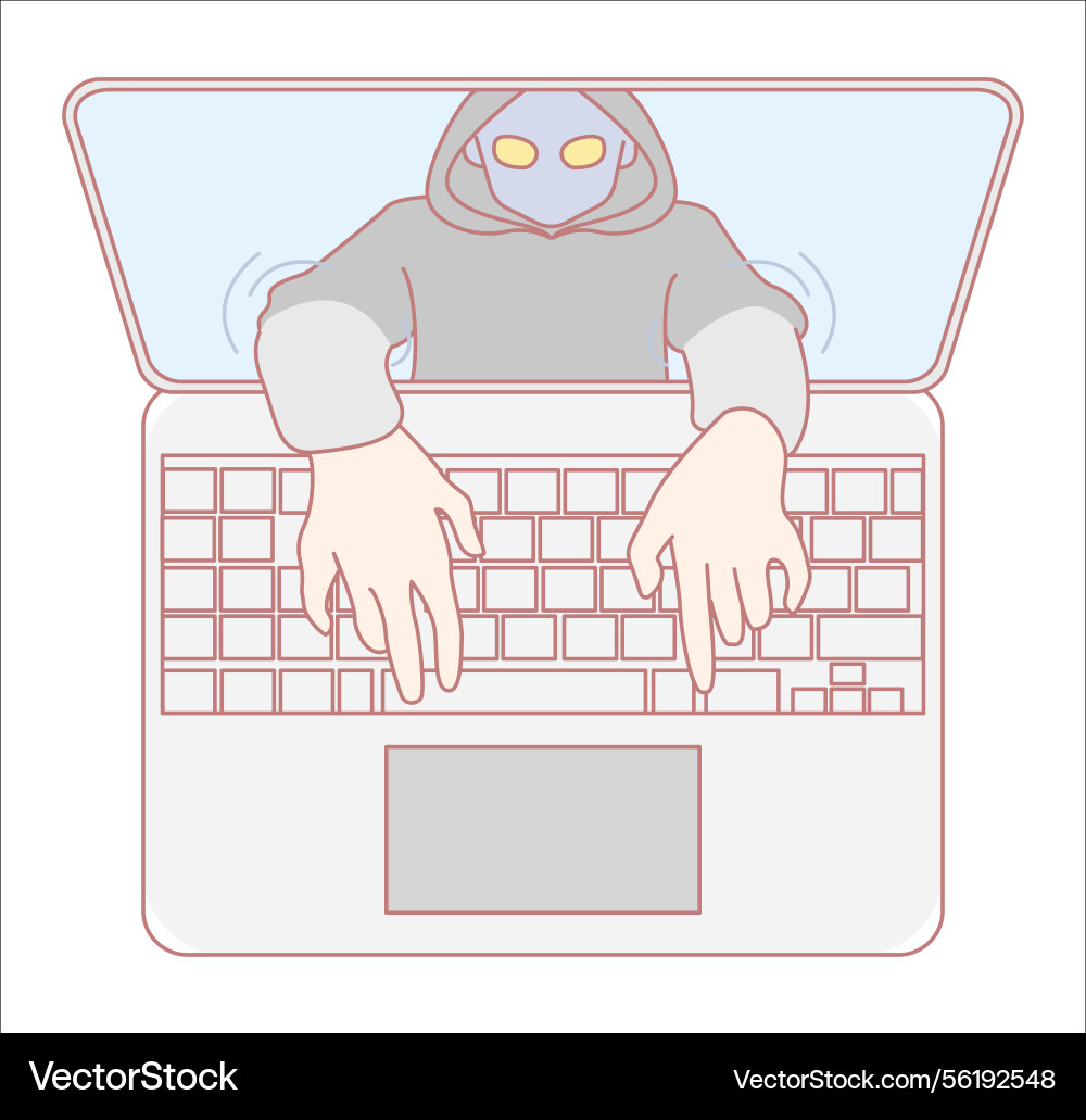 An depicting a hacker dramatically An depicting a hacker dramatically vector image