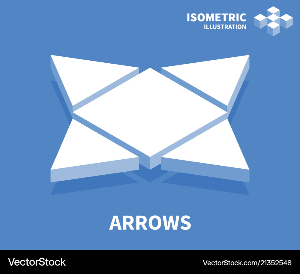 Arrows icon isometric template for web design Arrows icon isometric template for web design vector image