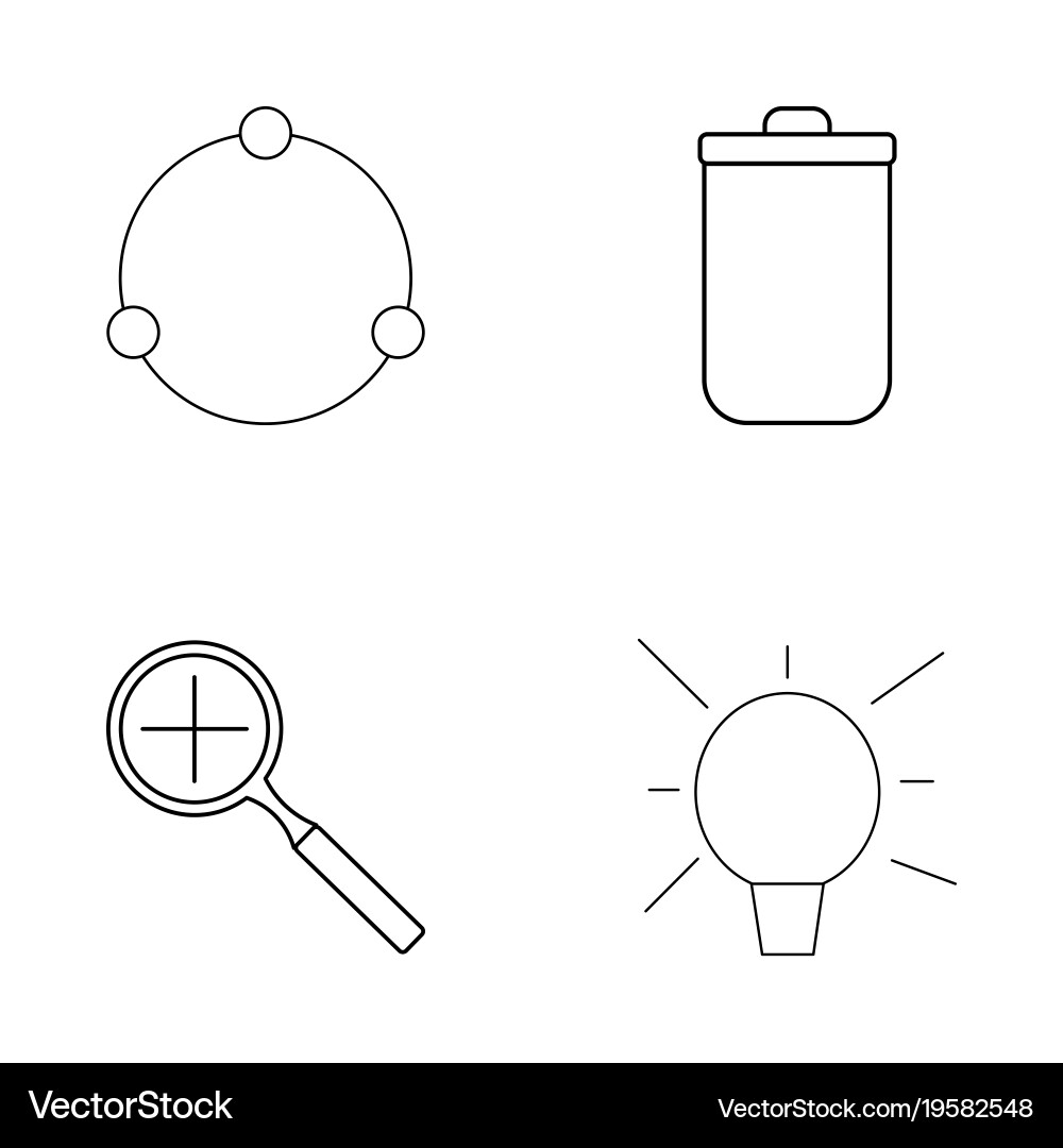 Basic elements outline icons set linear icon vector image