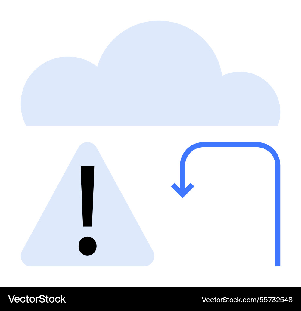 Cloud-Speicher Problem mit Fehlerwarnung und Daten vektorbild