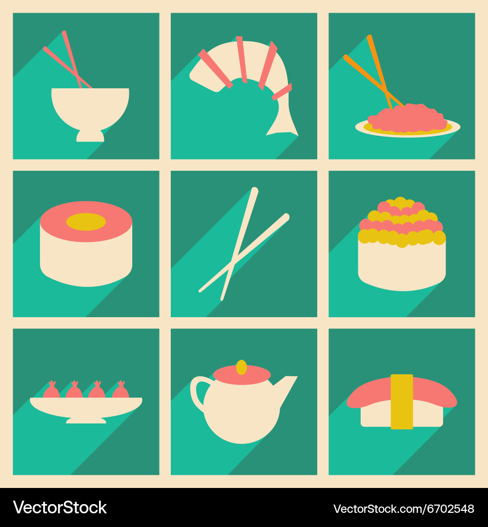 Flat with shadow concept and mobile application vector image