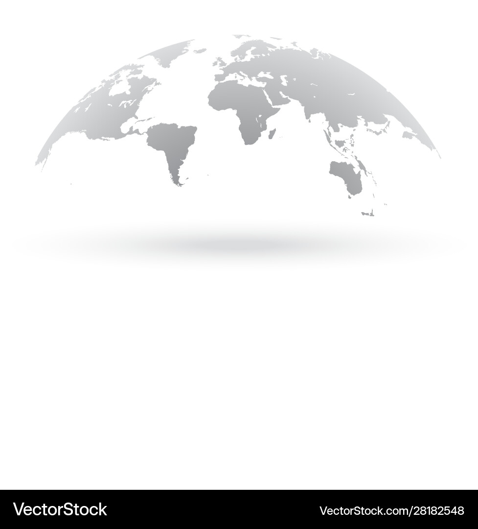 Grey World Globe Isolated Vector Image