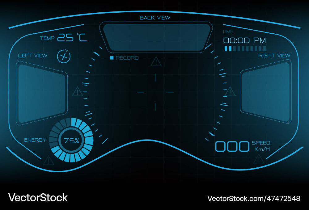 Hud sci-fi interface screen view design virtual Hud sci-fi interface screen view design virtual vector image