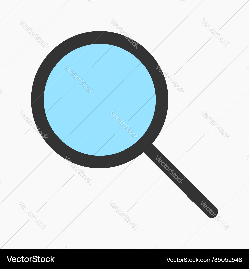 Magnifying glass icon for search find and browse Magnifying glass icon for search find and browse vector image