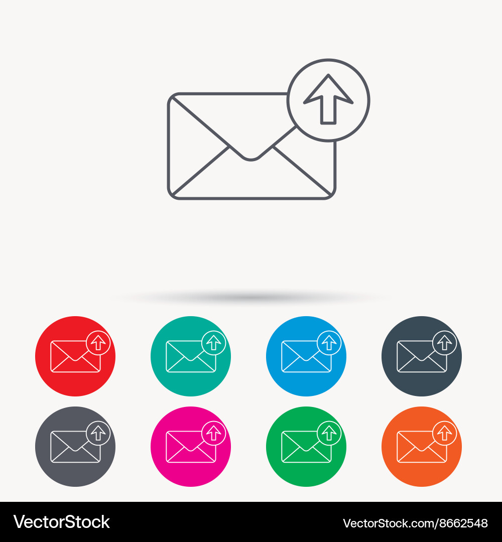 Mail outbox icon email message sign vector image
