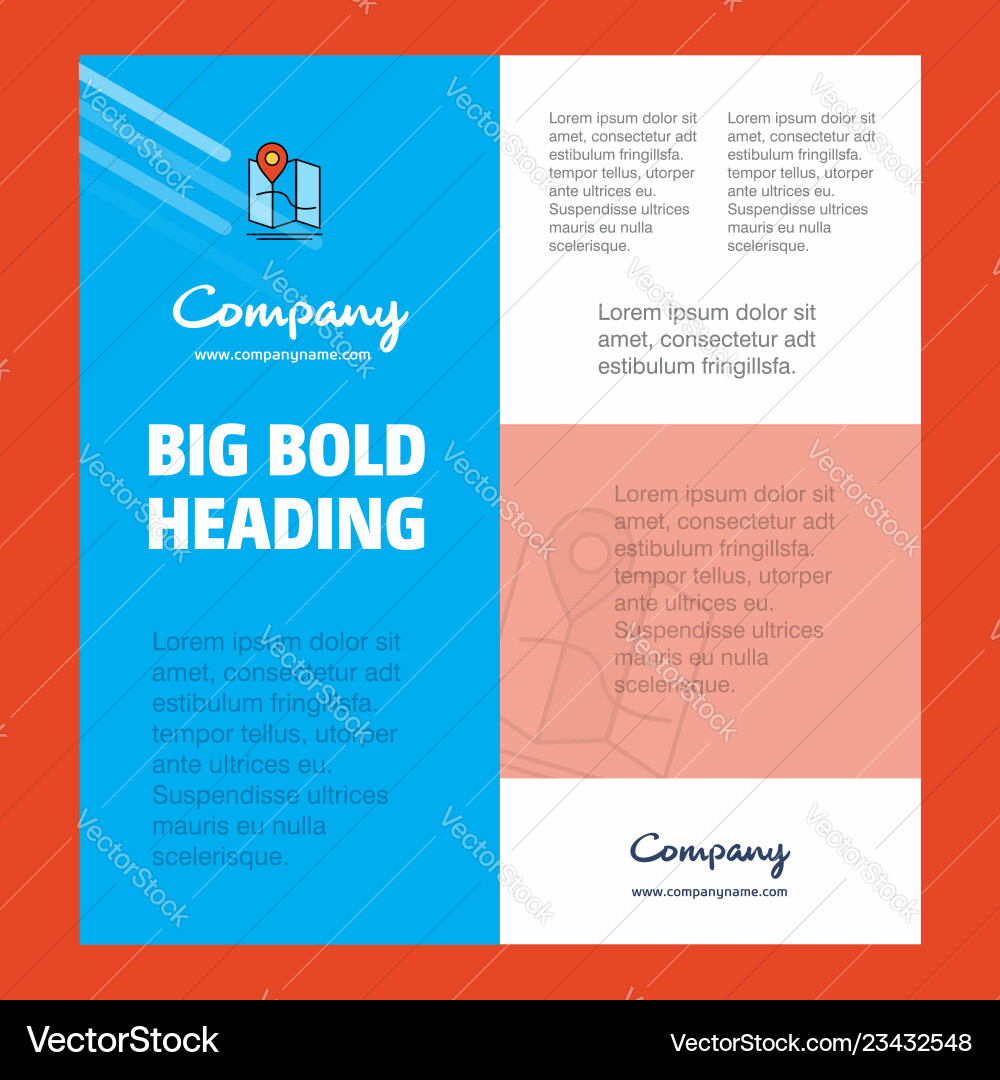 Map business company poster template with place Vector Image