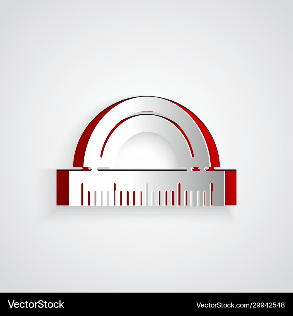 Paper cut protractor grid for measuring degrees Paper cut protractor grid for measuring degrees vector image