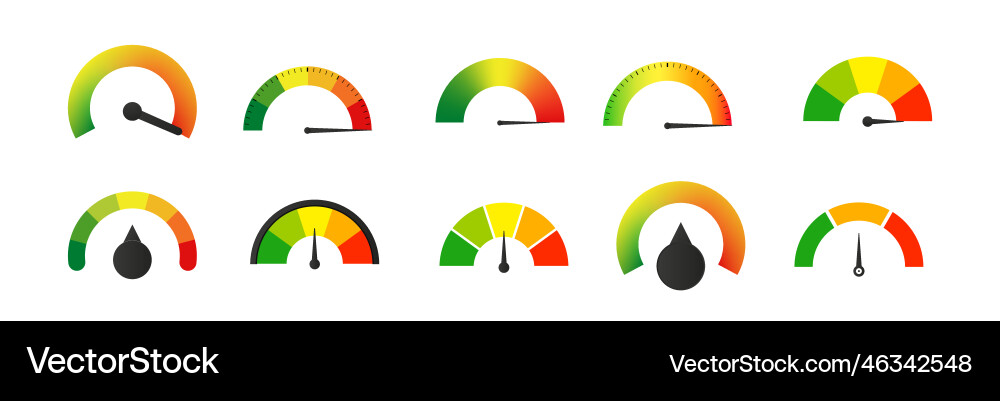 Round control measuring indicator set Round control measuring indicator set vector image