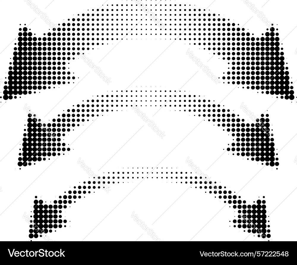 Round halftone double arrows set in different Round halftone double arrows set in different vector image