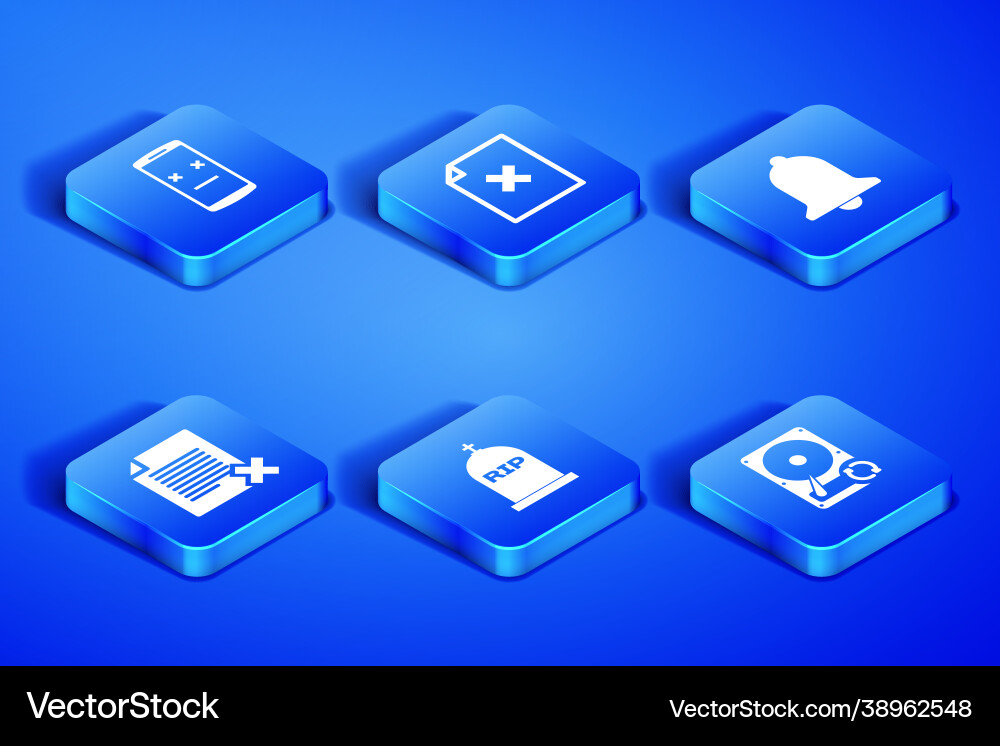 Set hard disk drive hdd sync refresh dead mobile Vector Image