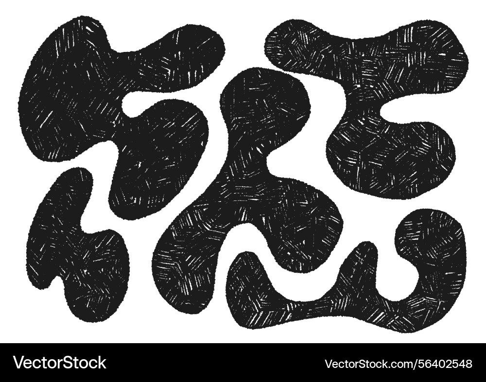 Set of fluid abstract blob shapes with drawn Set of fluid abstract blob shapes with drawn vector image