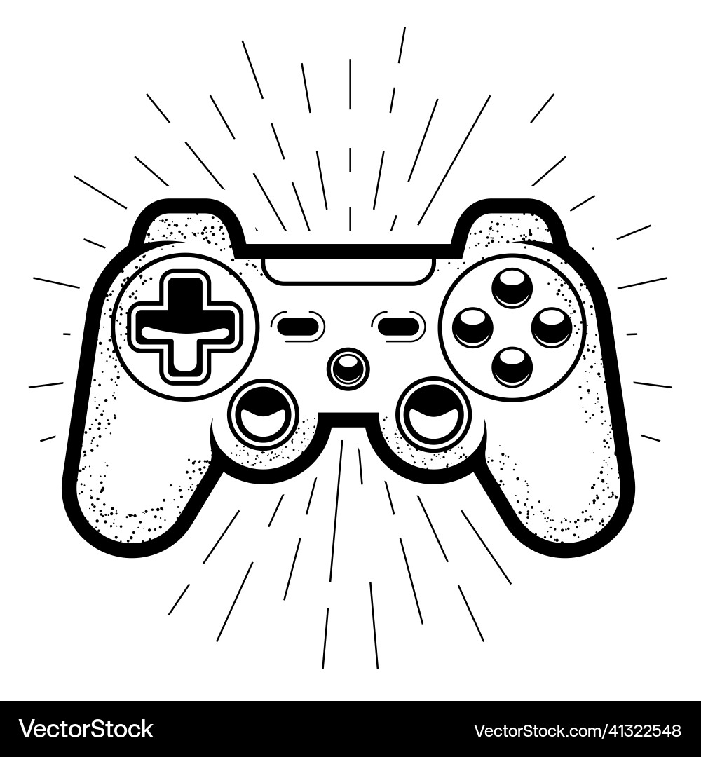 Two-hand game controller console joystick vector image