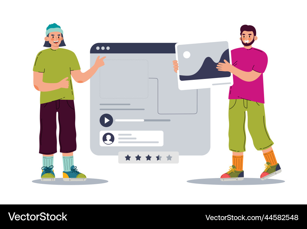 Ui ux designer arrangement interface elements vector image