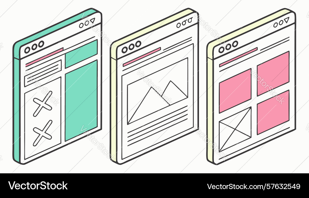 Abstract web interface errors digital Vector Image