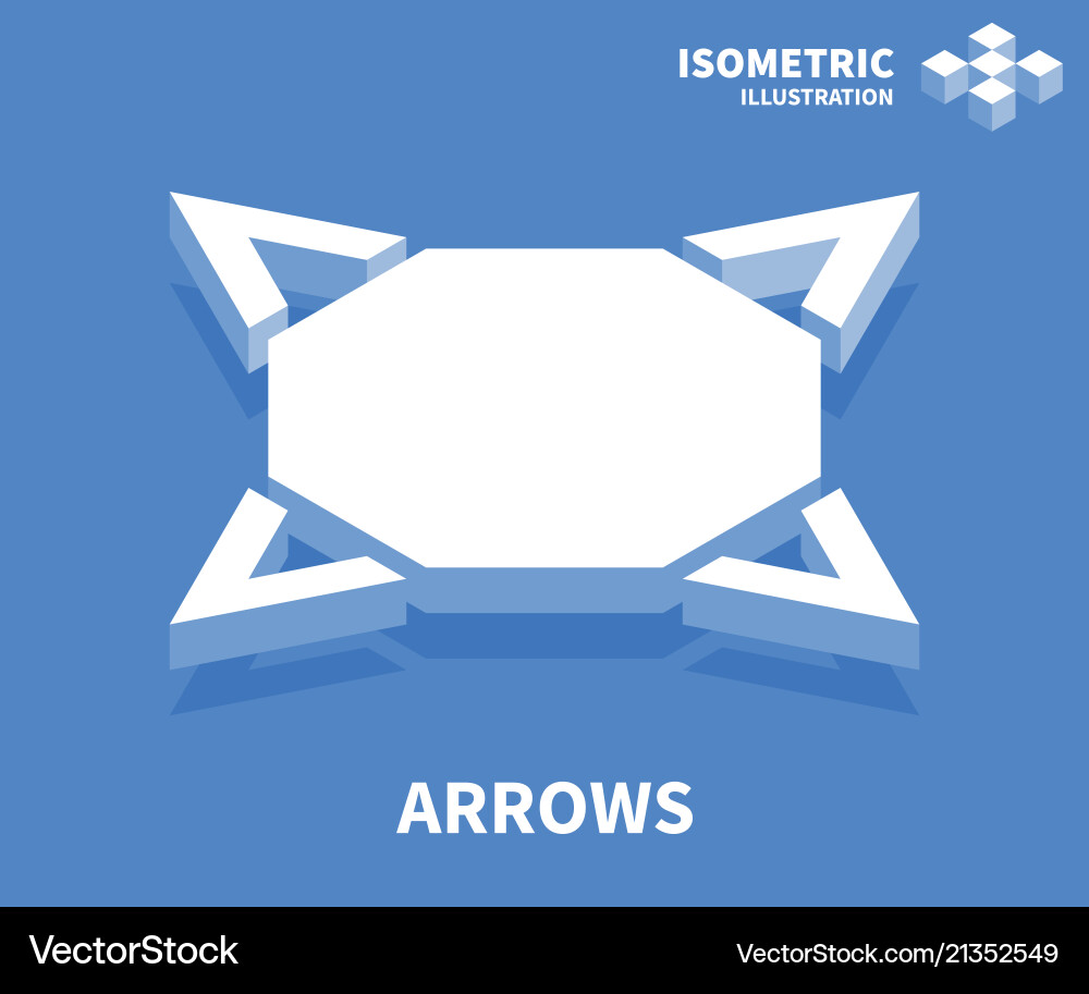 Arrows icon isometric template for web design Arrows icon isometric template for web design vector image