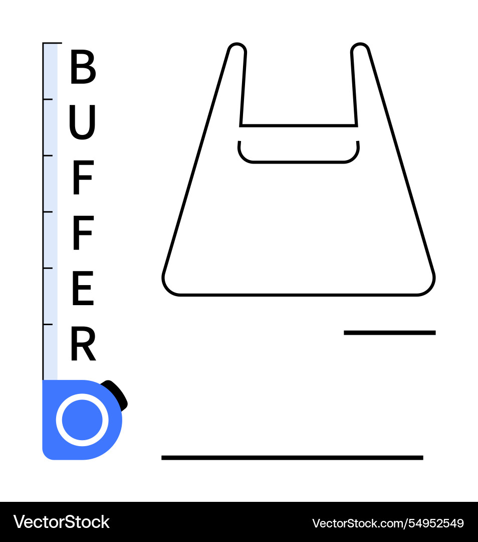 Buffer word calibration with line art bag Vector Image
