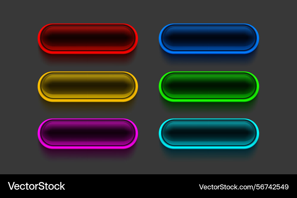 Collection of colored buttons frame label event Collection of colored buttons frame label event vector image
