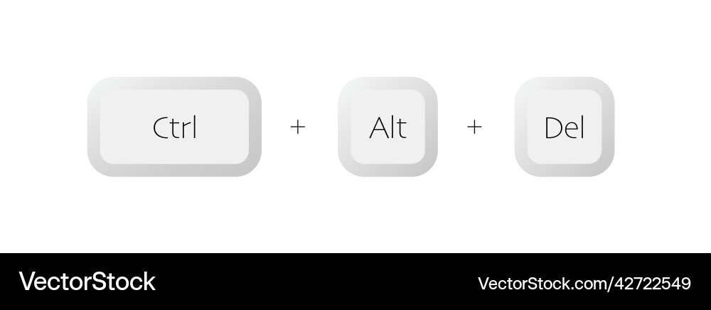 Combination of keyboard buttons ctrl alt del Combination of keyboard buttons ctrl alt del vector image