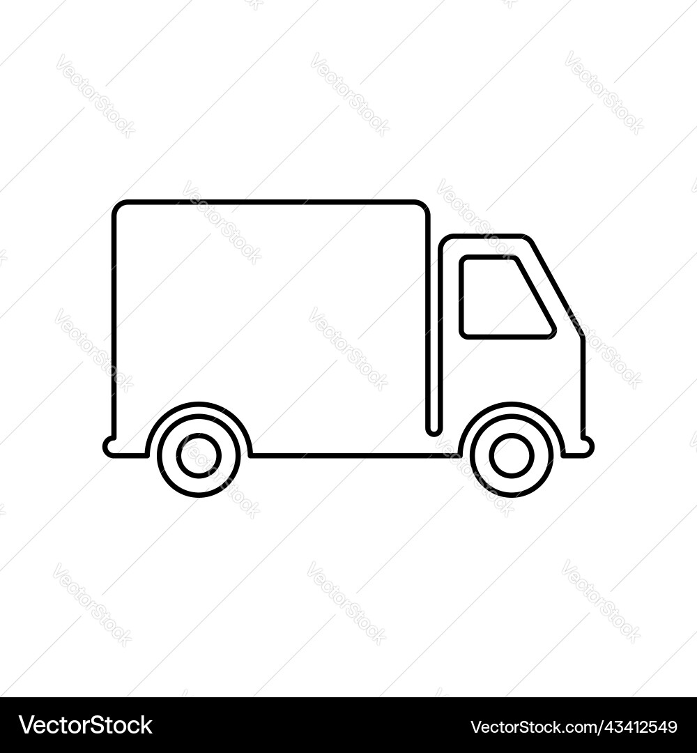 Courier truck deliver order parcel flat symbol Courier truck deliver order parcel flat symbol vector image