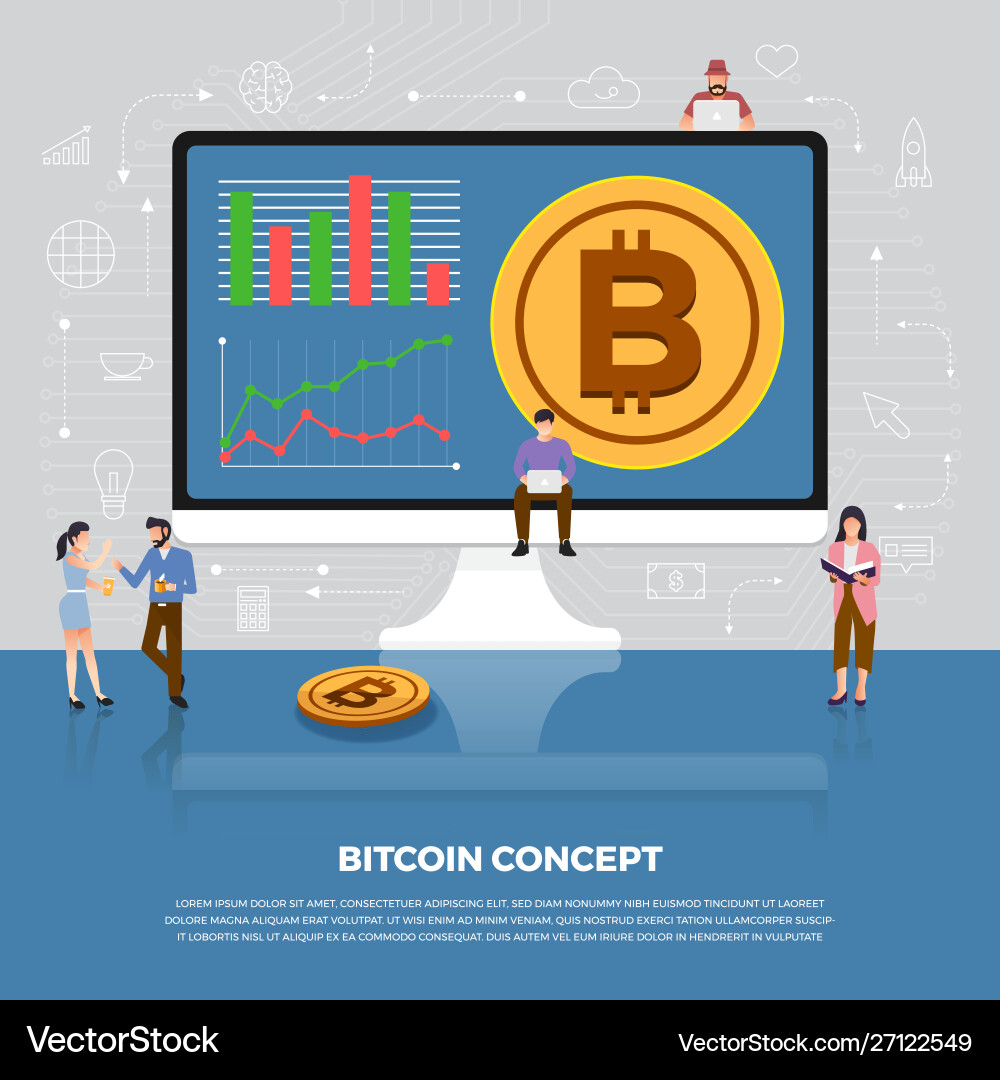 Flat design concept bitcoin cryptocurrency group – Royalty-Free Vector |  VectorStock