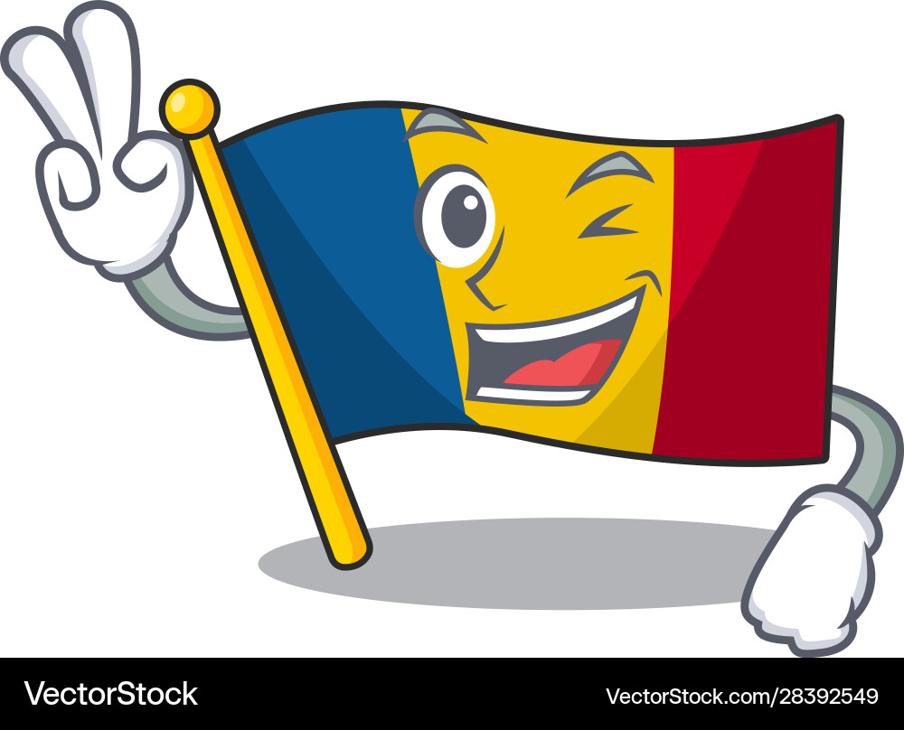 Funny flag chad scroll cartoon character with two Vector Image