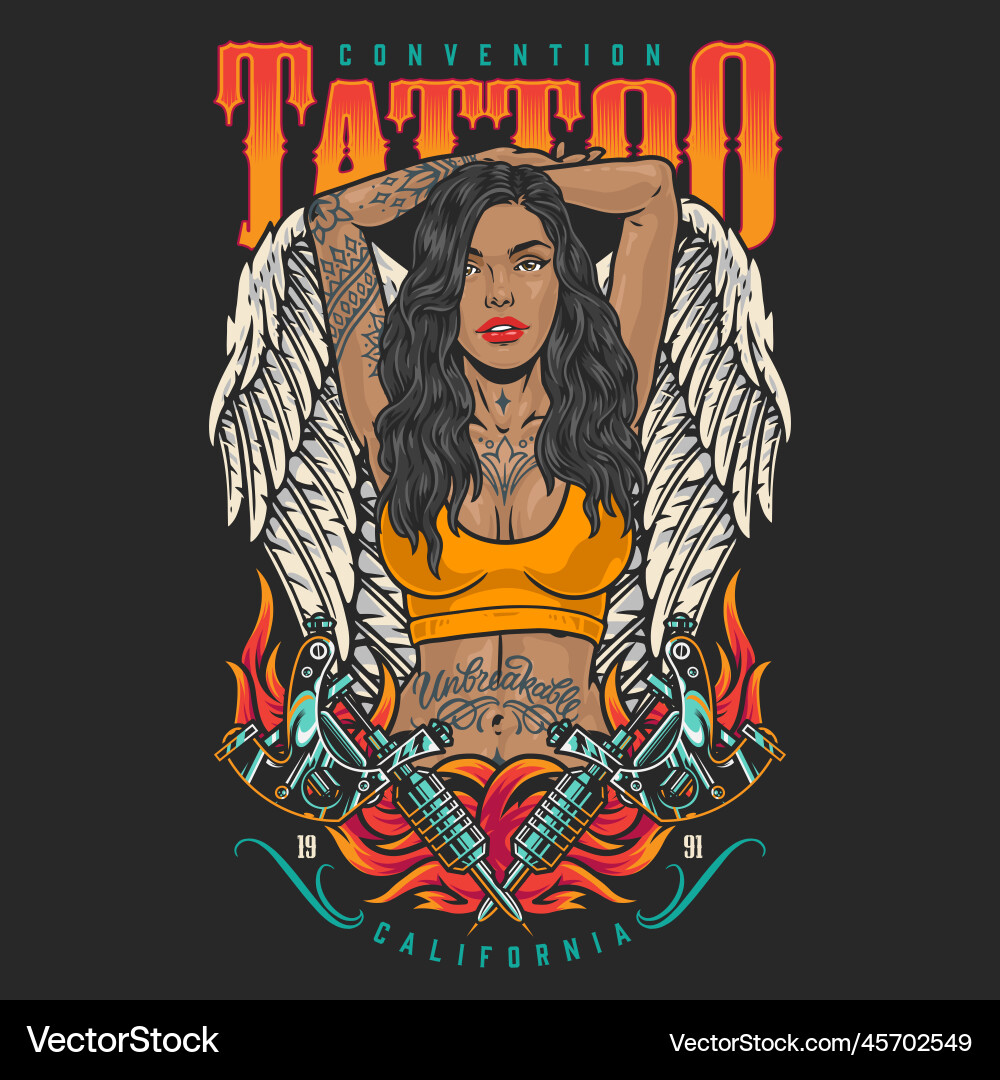 Latina Tattoo Parlor Flyer Vector Image