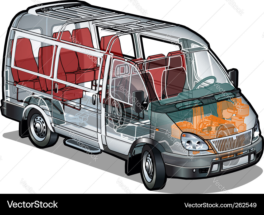 Mini Bus Vehicle Vector Image