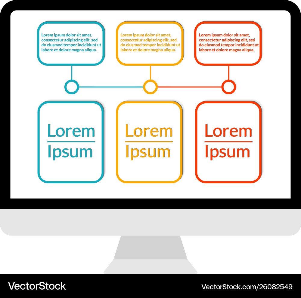 Moderne Computeranzeige mit Infografikdaten Moderne Computeranzeige mit Infografikdaten vektorbild