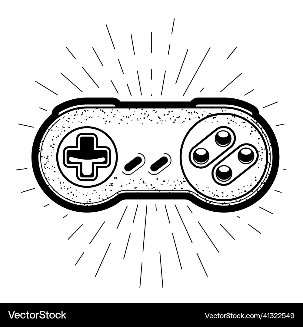 Obsolete game controller rounded gamepad retro vector image