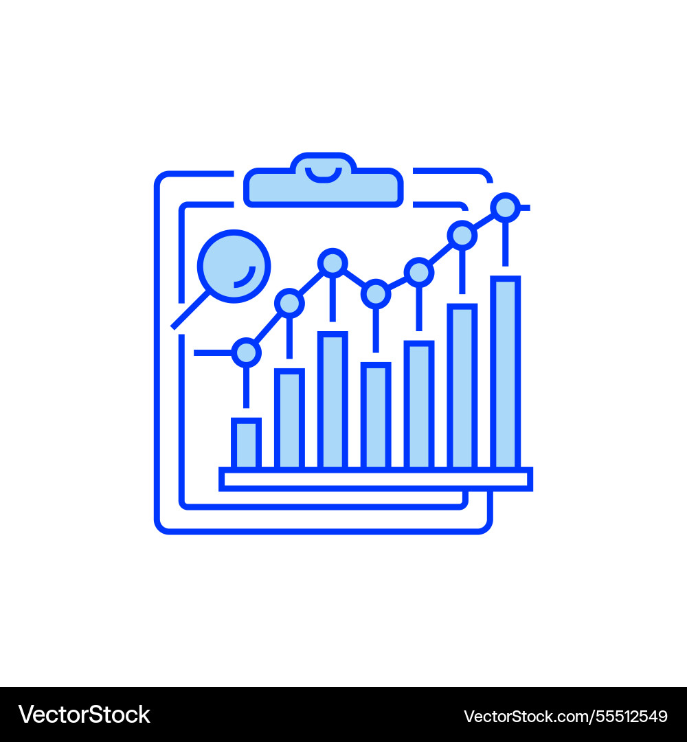 Performance review filled line icon linear style Vector Image