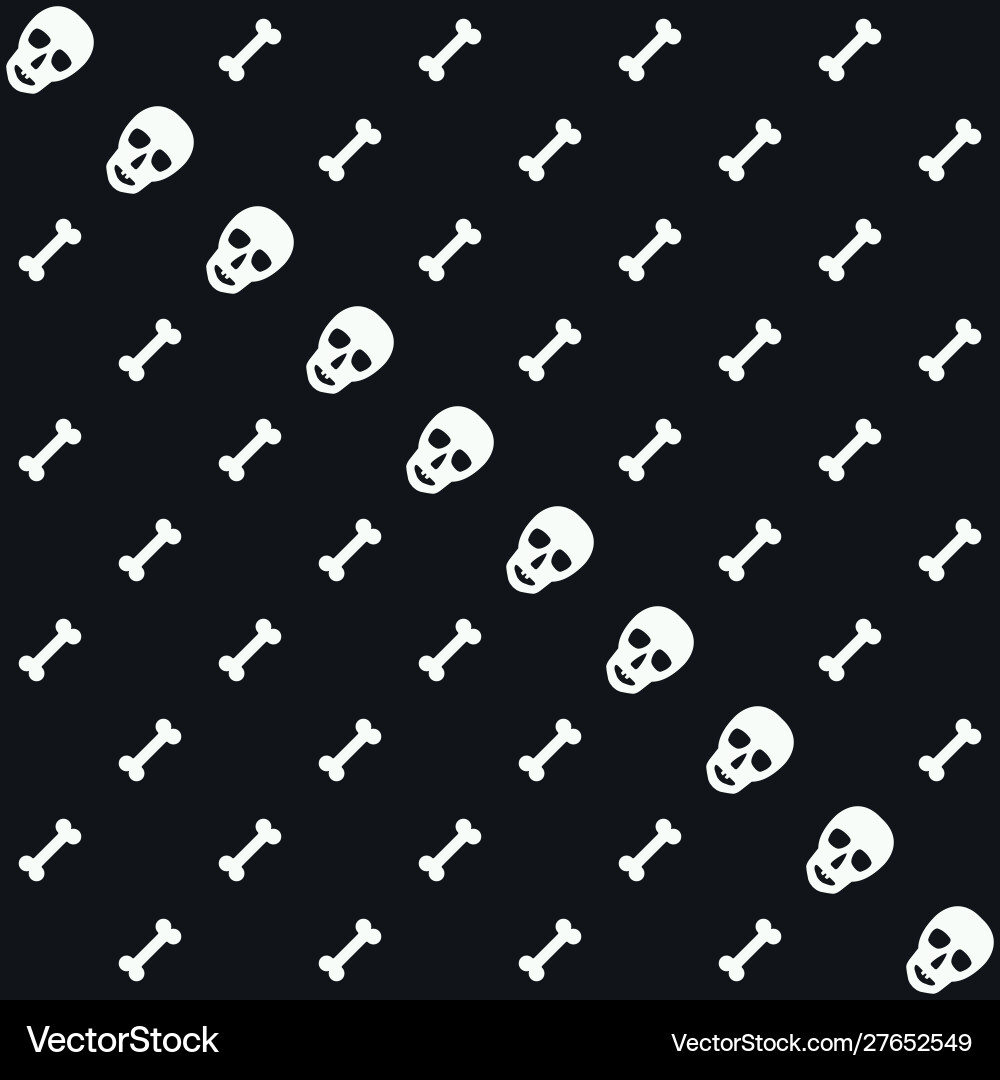 Scary pattern seamless background with bones vector image