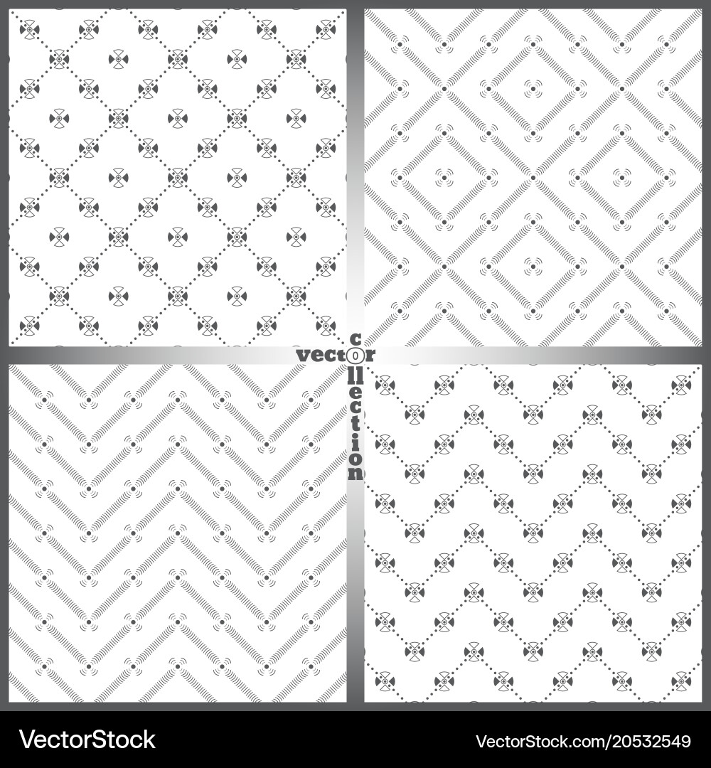 Seamless pattern set ff vector image