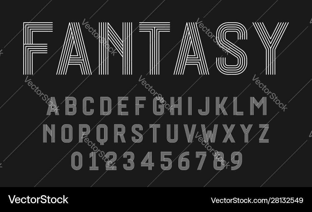 Set alphabets font modern design with lines Set alphabets font modern design with lines vector image