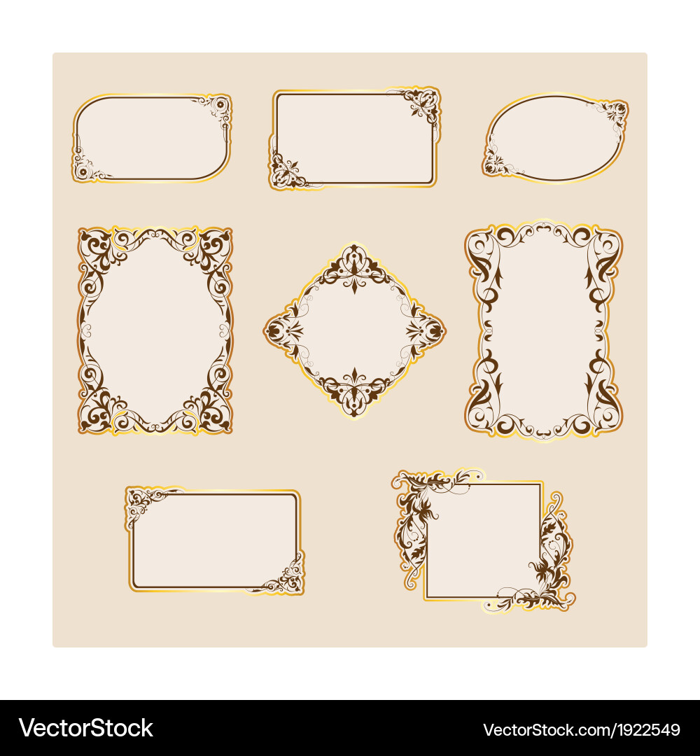 Set of template frames and borders vector image