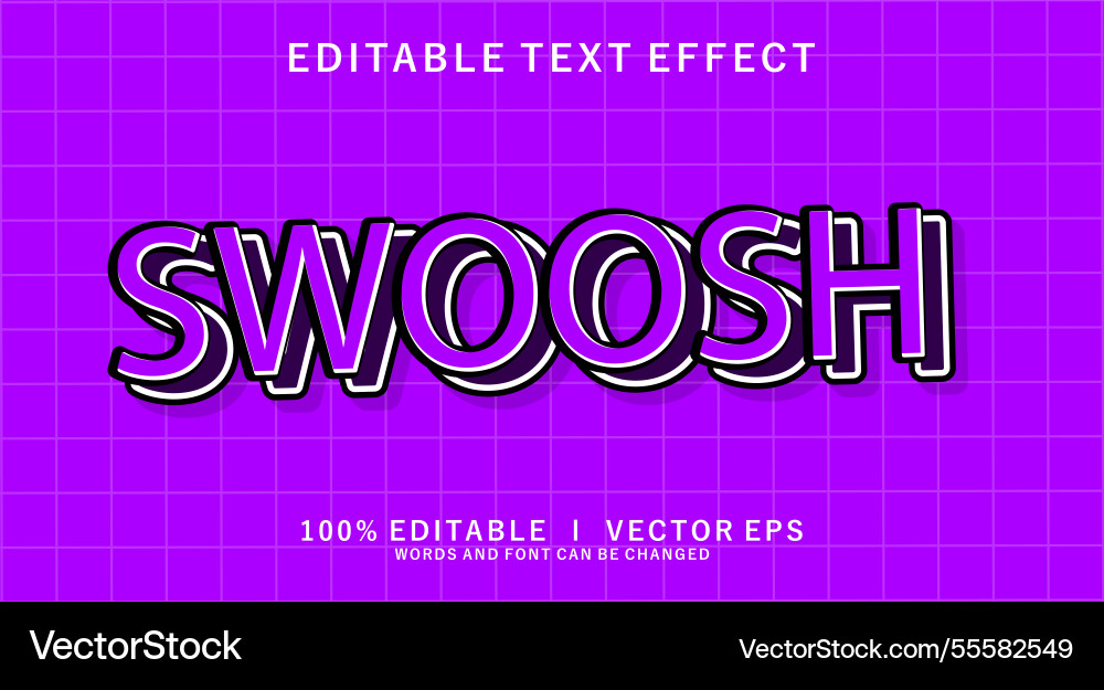Swoosh text effect with modern style design Swoosh text effect with modern style design vector image