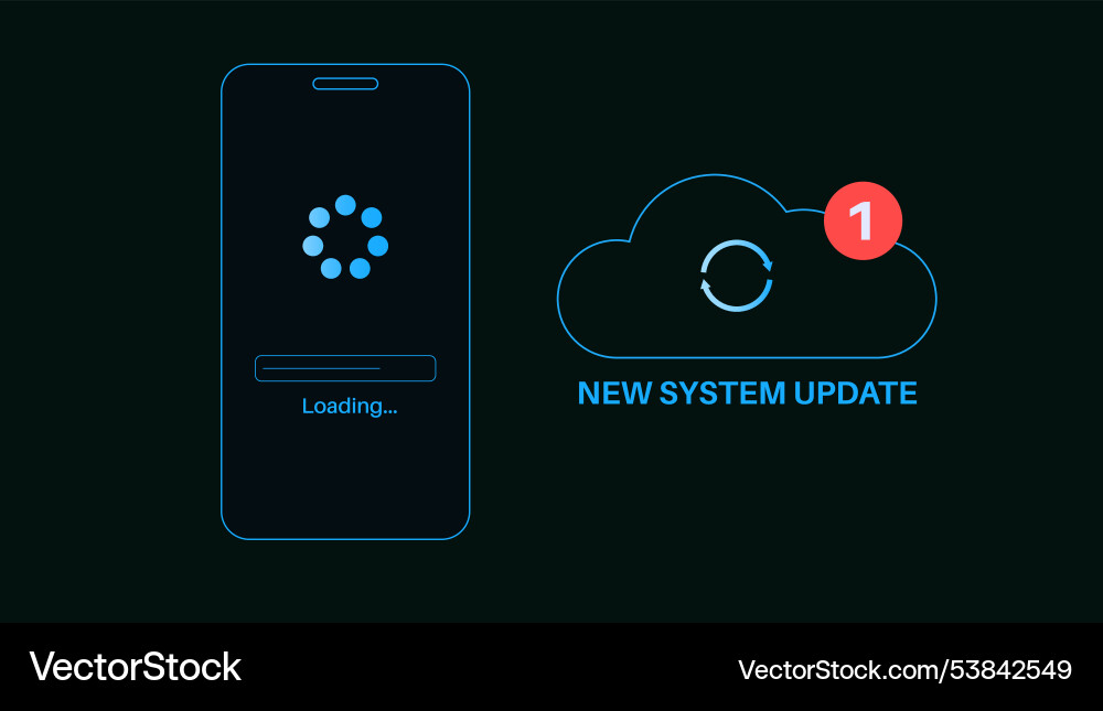 System update concept System update concept vector image