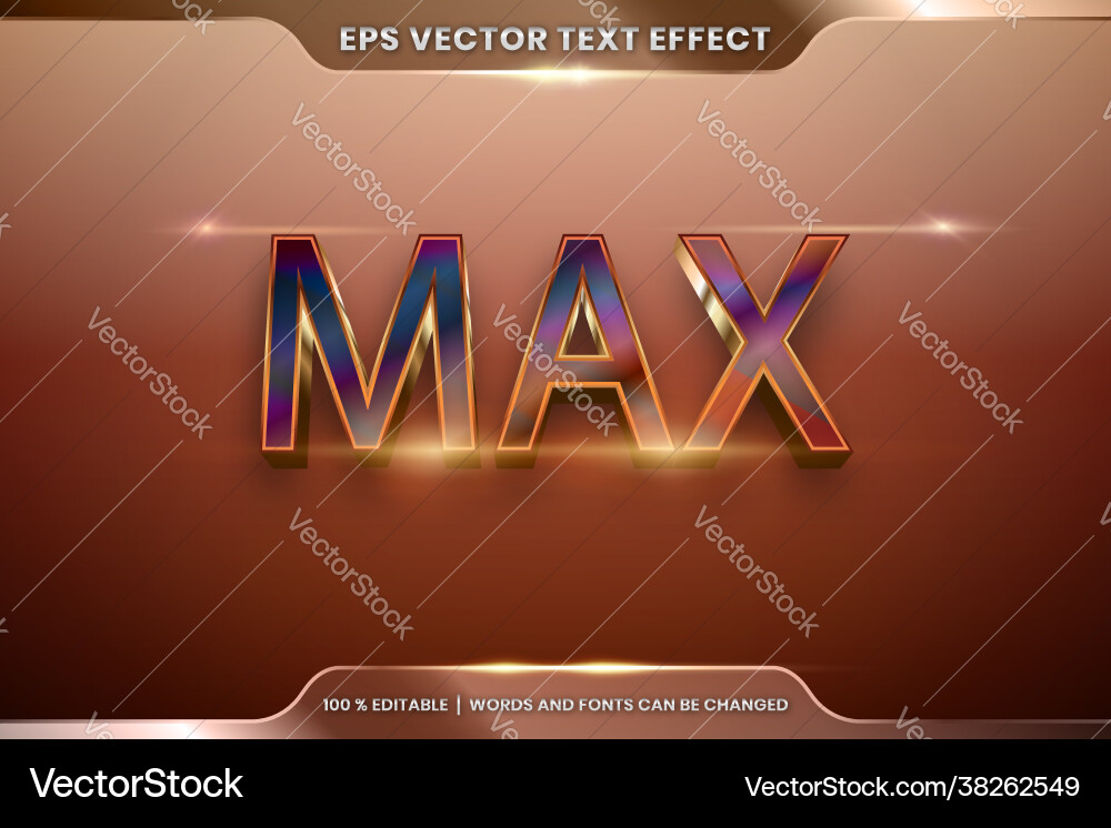 Text effect in 3d max words font styles theme Text effect in 3d max words font styles theme vector image