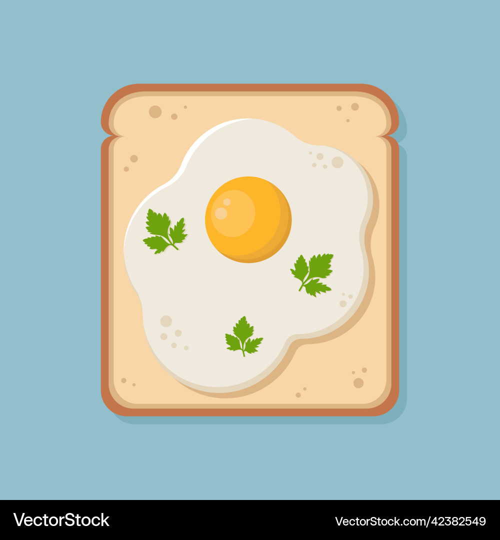Toast with scrambled eggs on slice of bread Toast with scrambled eggs on slice of bread Vector Image